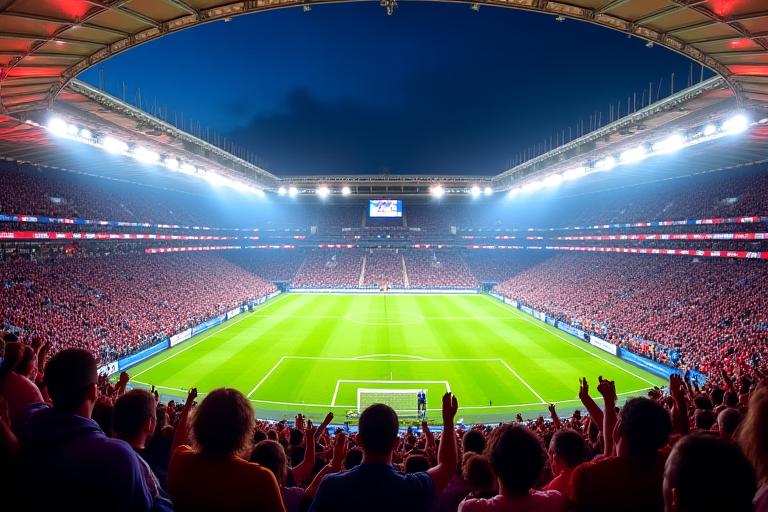 Le Grand Stade de Lille rempli de supporters lors d'un match.